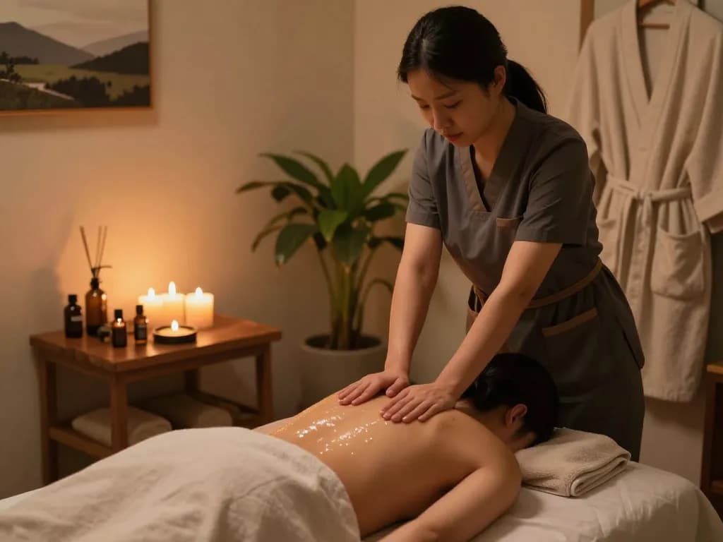 Relaxing 관악스웨디시 massage session in a tranquil spa environment.