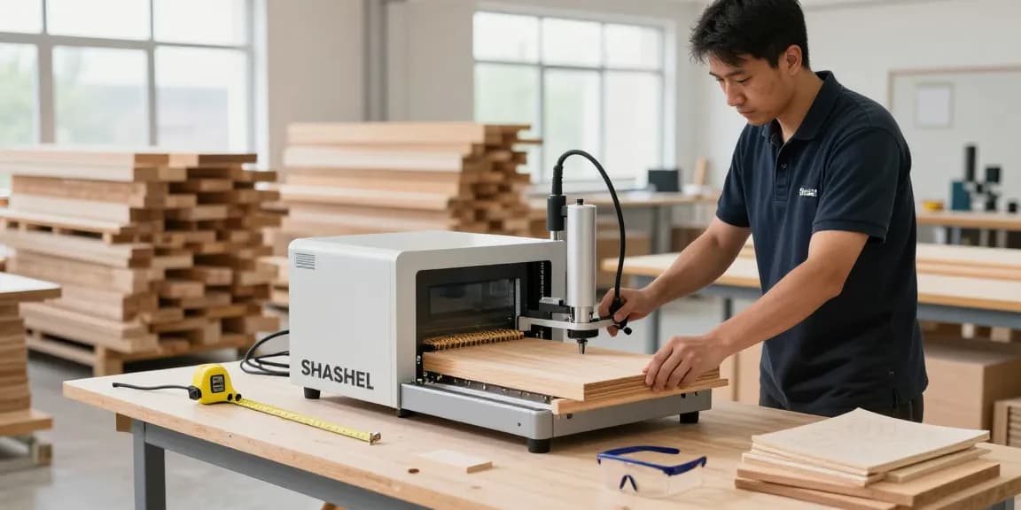 Shashel technician using microwave technology for effective pest elimination in wood treatment.