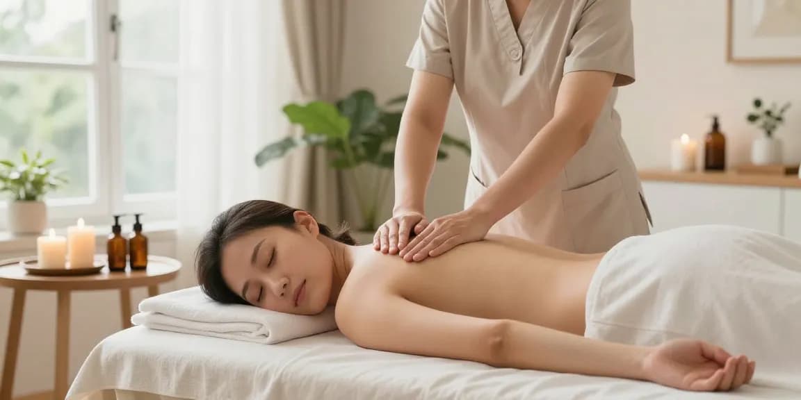 불당동마사지 전문 스파에서의 편안한 마사지 장면