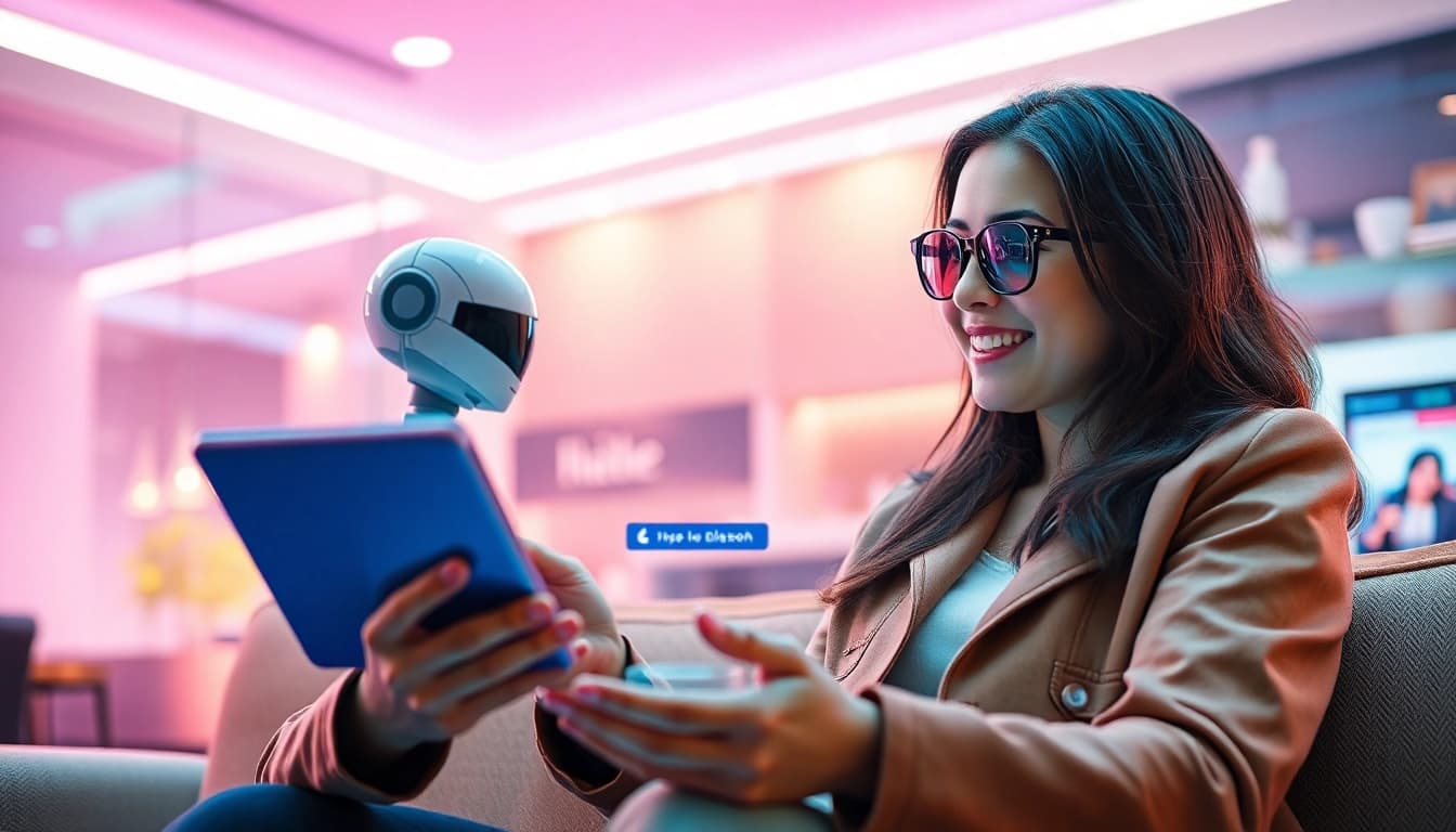 Engaging in ai sexting with a chatbot, showcasing a romantic digital interaction