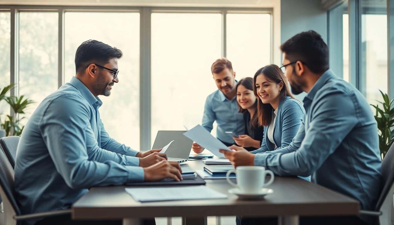Betrokken scène van professionals die Diploma Kopen HBO bespreken, met nadruk op samenwerking en kansen.
