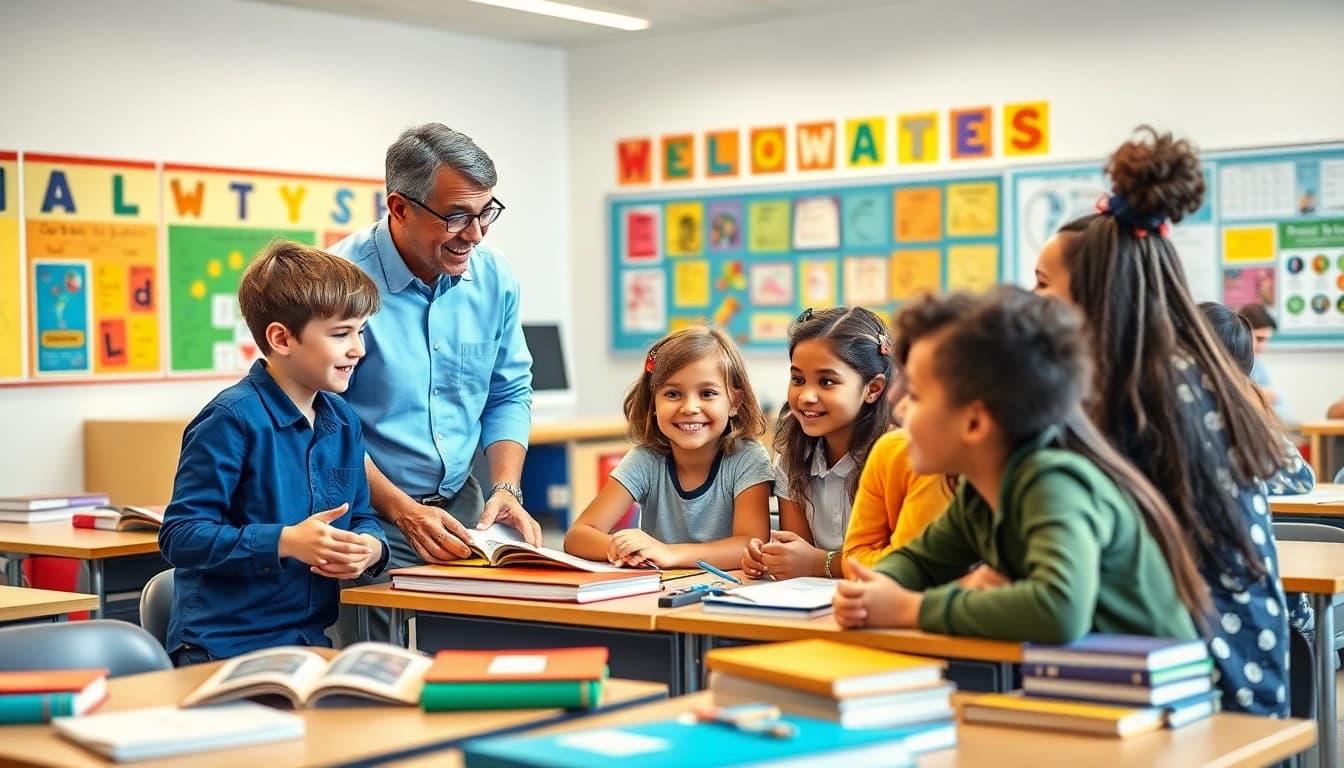 Enhance Education engagement with interactive learning experiences in a lively classroom.