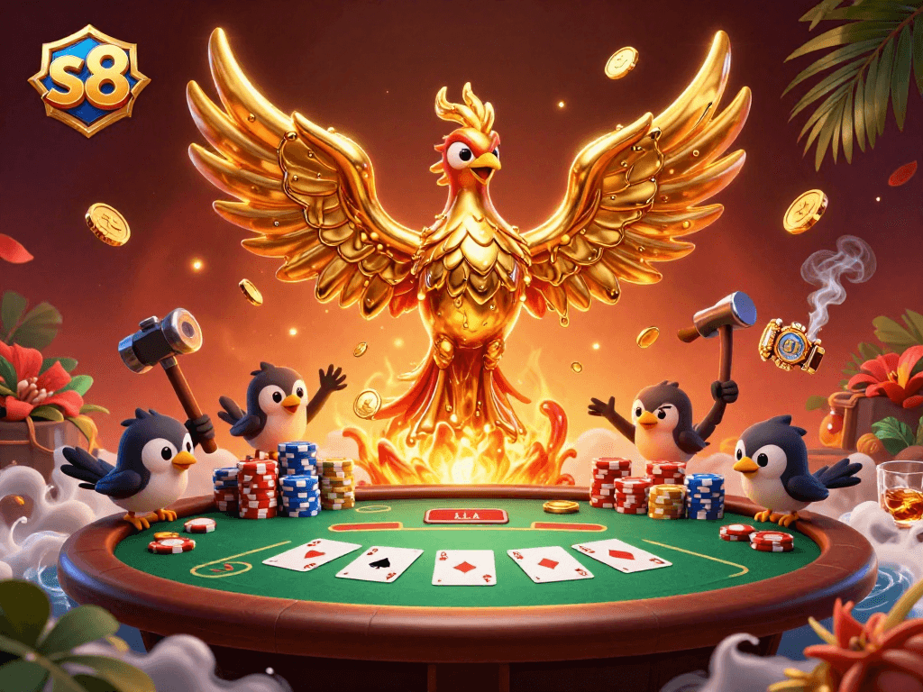Play exciting games and win big with s8's vibrant casino atmosphere and unique characters.