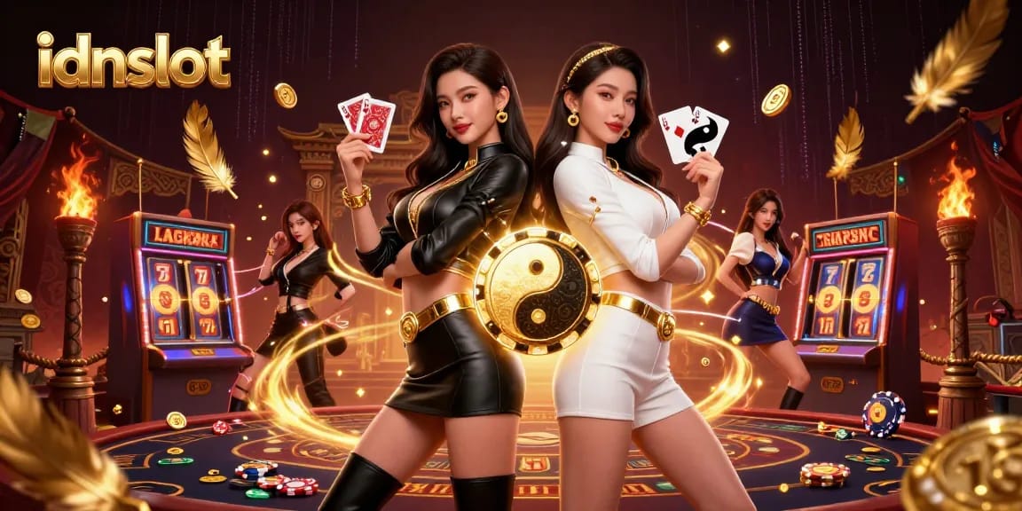 Engage in thrilling gameplay with idnslot as twin Asian women showcase dynamic casino energy and excitement.