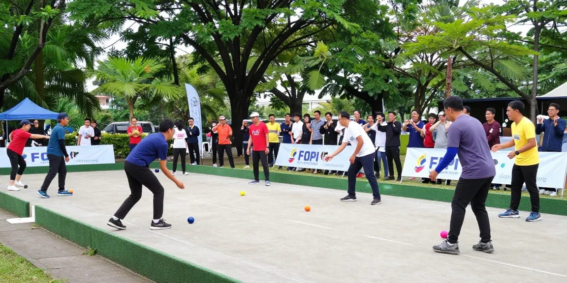 Turnamen petanque di FOPI Kota Bontang, menunjukkan semangat komunitas dan atlet.