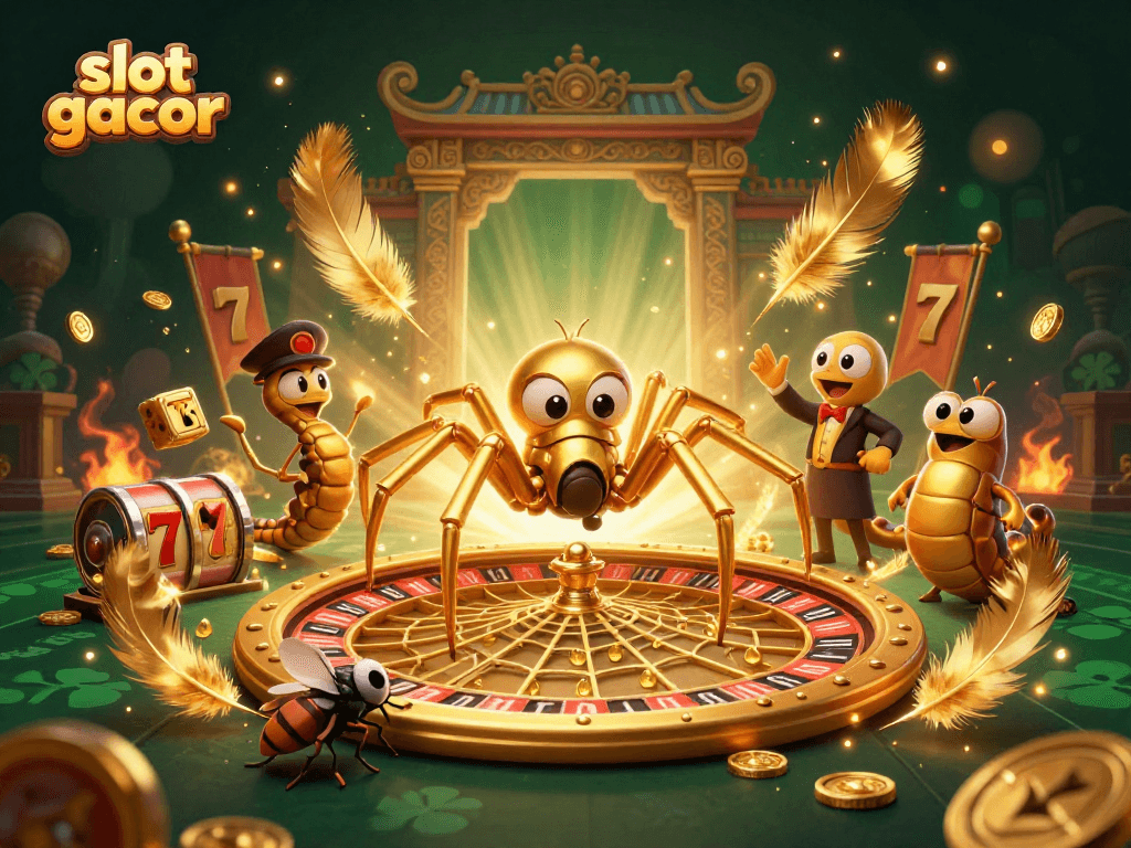 Slot gacor menunjukkan laba besar dengan simbol jackpot berkilauan di arena permainan.