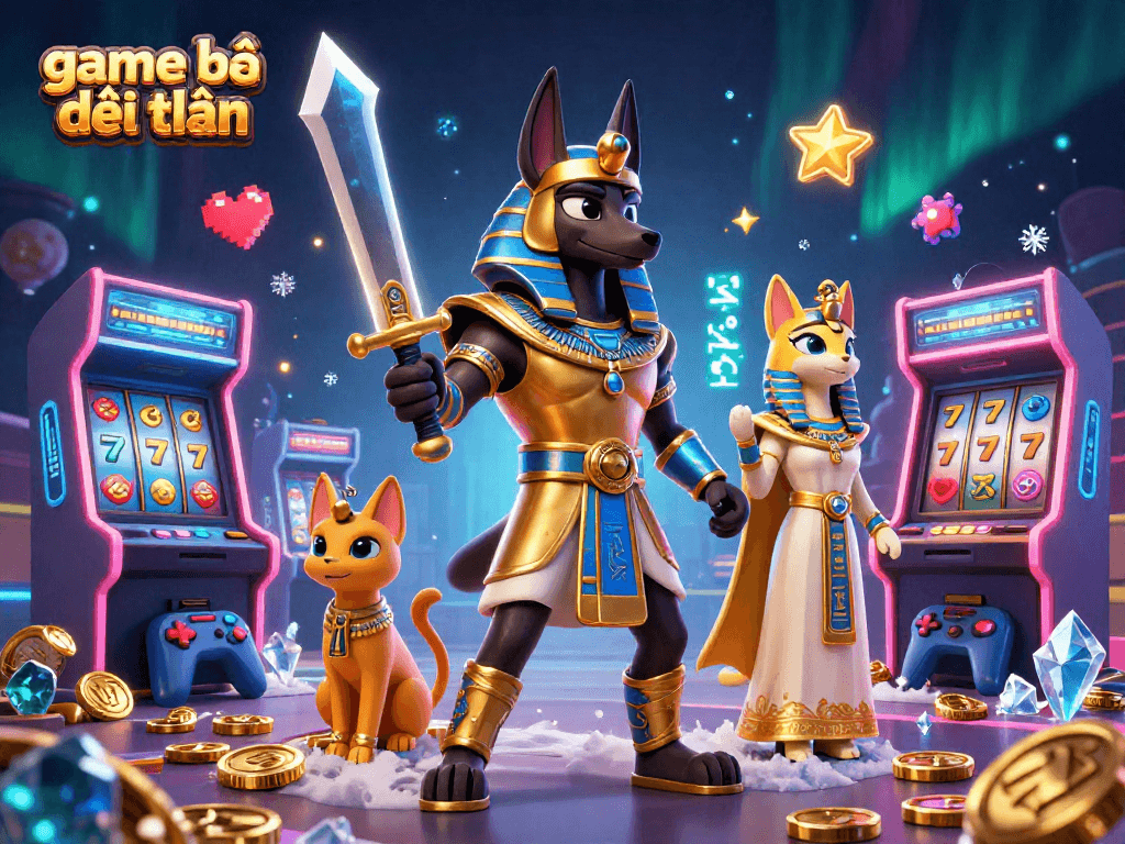 Engage with game bài đổi thưởng through a vibrant scene featuring ancient warriors and lively casino elements.