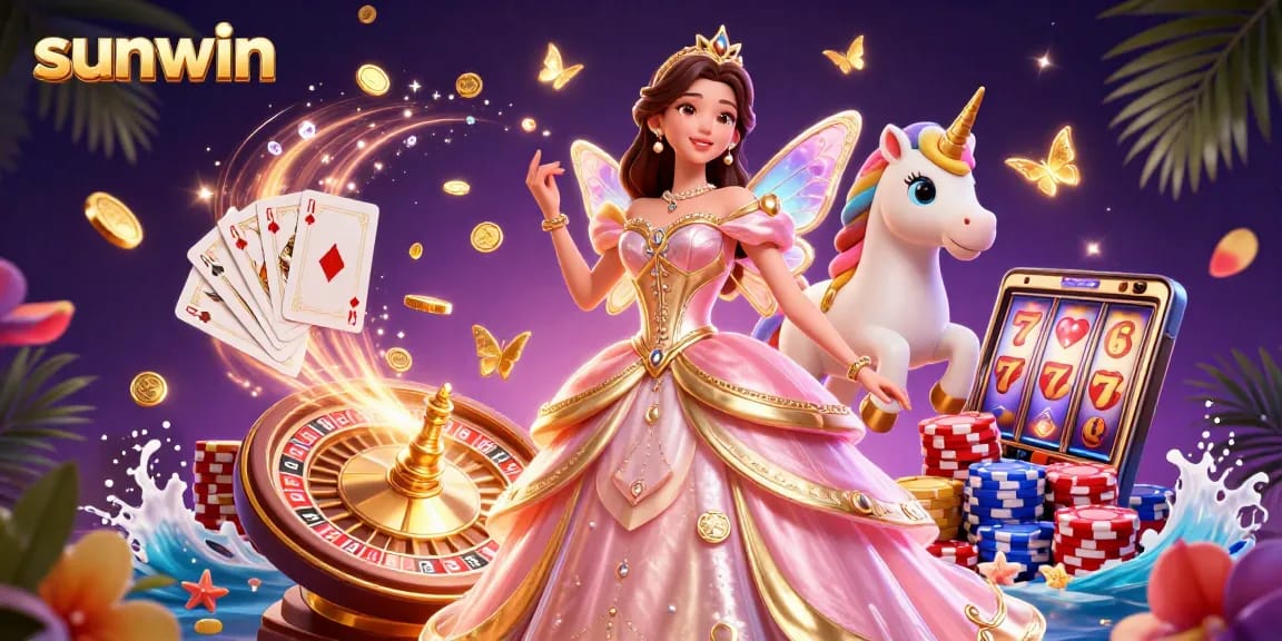 Experience the thrill of sunwin as golden coins cascade and characters come alive in this vibrant online casino scene.