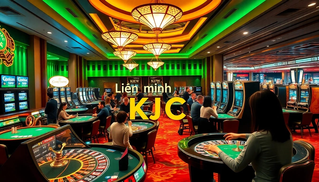Players enjoying casino games at Liên minh KJC, highlighting a luxurious gambling experience.