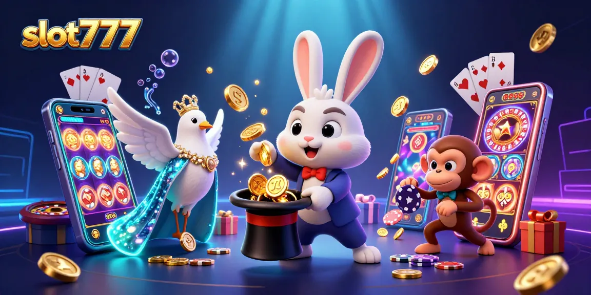 Play slot777 games to win big with golden coins and exciting prizes in a vibrant casino scene.