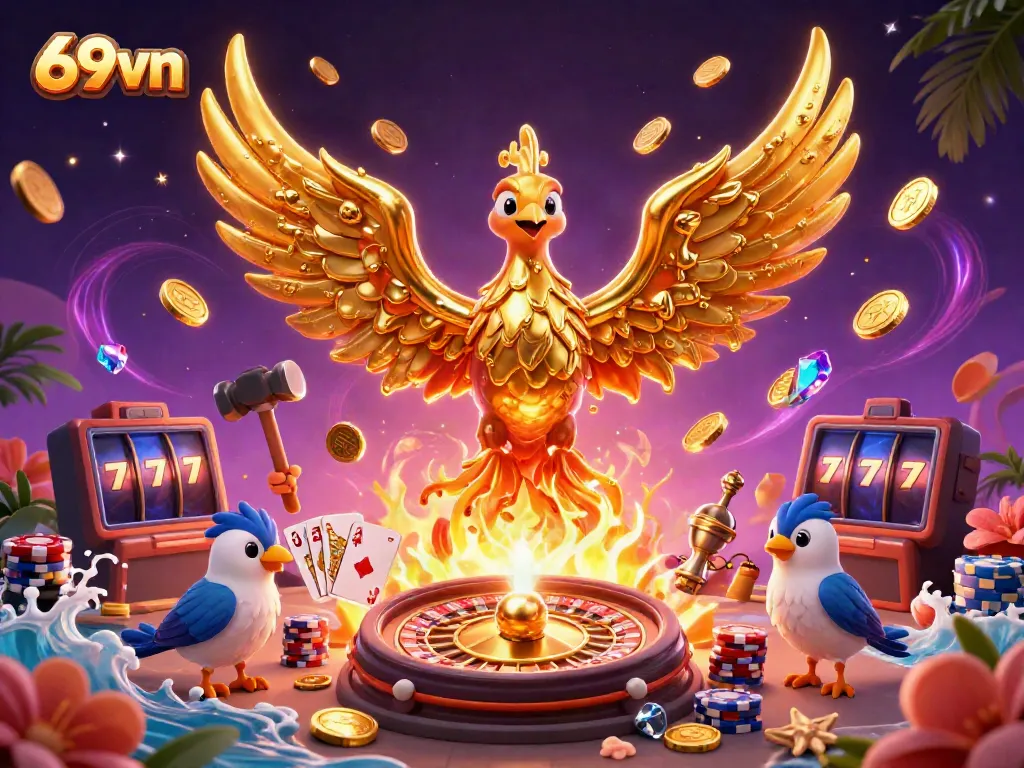 Experience the exciting world of 69vn with golden phoenix and dynamic casino elements.