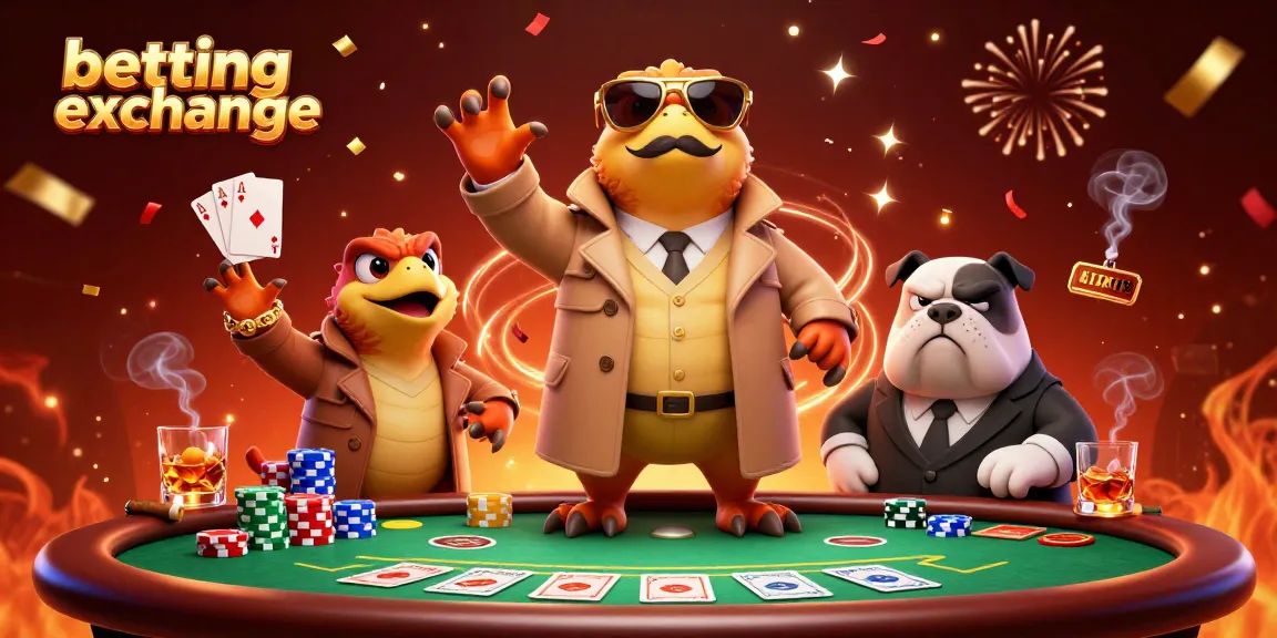 Three raptors in a trench coat enter a VIP casino lounge in a vibrant betting exchange scene.