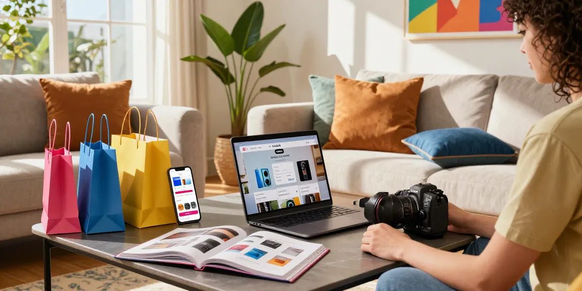Shop rokok88 products in a stylish modern living room, featuring a person browsing online.