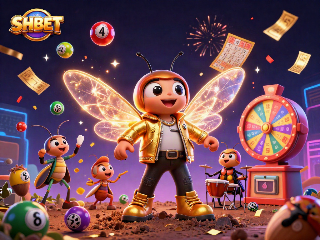 SHBET offers thrilling lottery action with vibrant elements and an energetic scene of celebration.