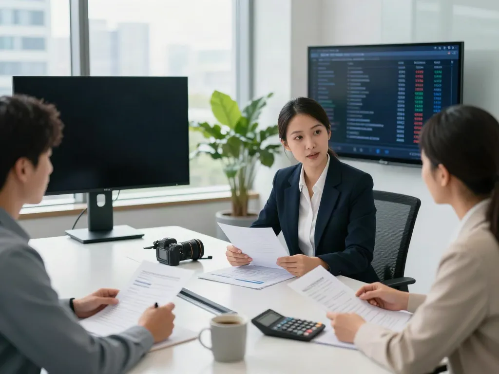 Expert discussing payday loans co options with a client in a modern office.