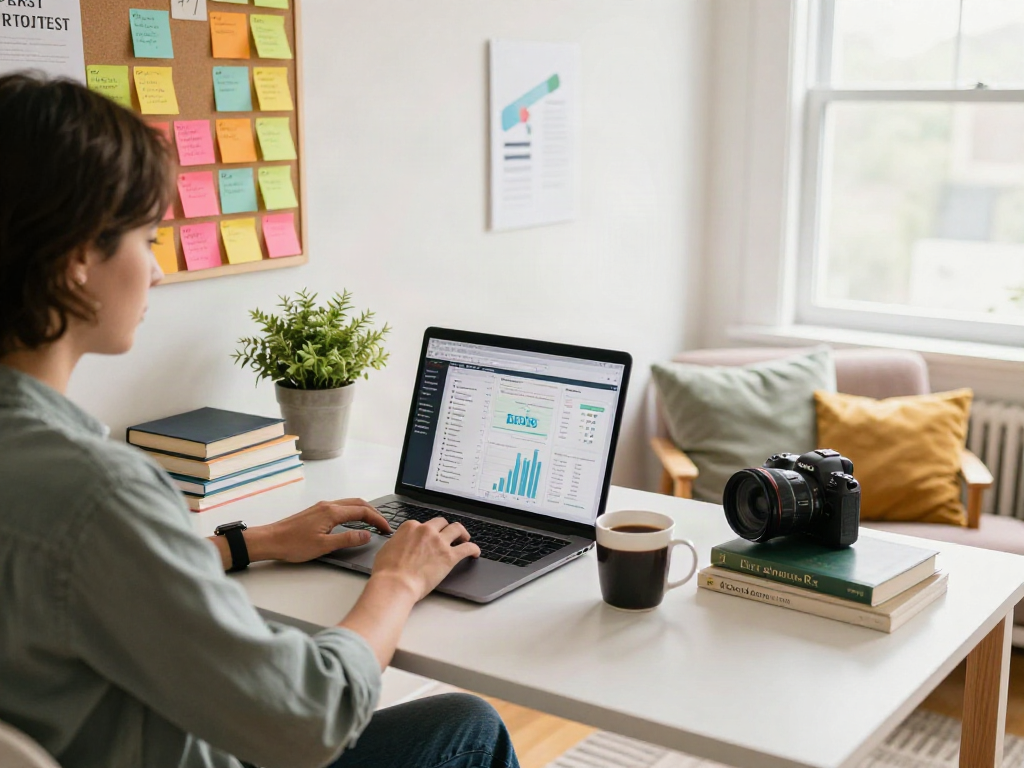 Person engaged with technology and analytics related to bro138 in a cozy workspace, showcasing productivity.