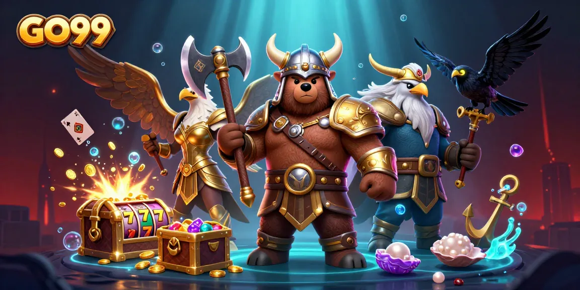 Engage in exciting gameplay with GO99, featuring thrilling slots and dynamic characters in a vibrant 3D scene.