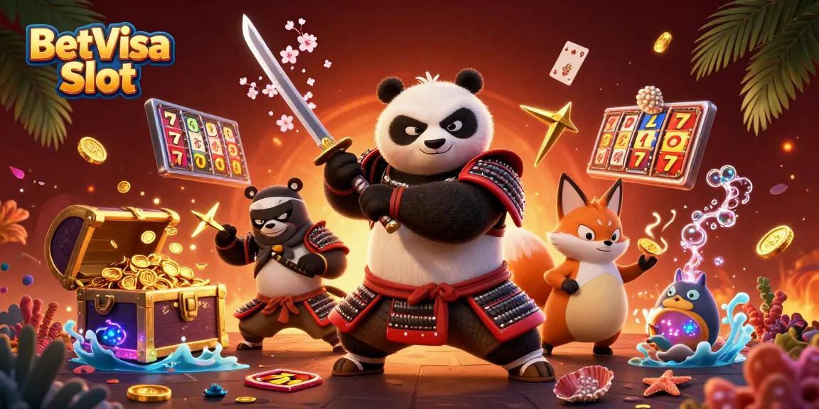Engage with BetVisa Slot's dynamic 3D scene featuring iconic characters and exciting gaming elements for an immersive gambling experience.