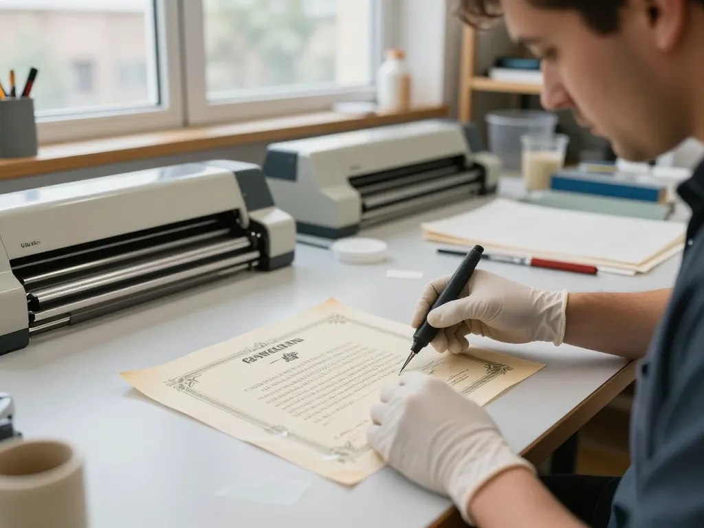 bóc ép plastic removal process involving expert technician restoring valuable documents.