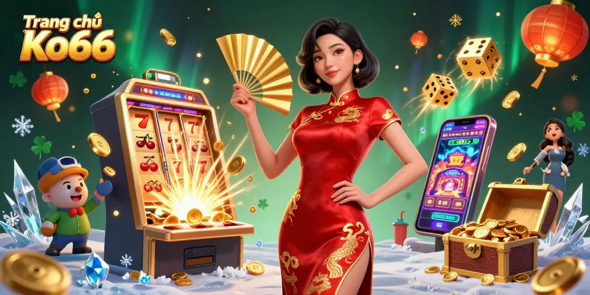 Experience excitement at Trang chủ Ko66 with vibrant games and stunning visuals in this thrilling illustration.