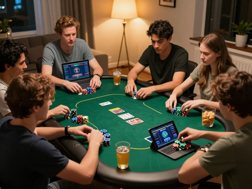 Engaging online poker game showcasing tỷ lệ kèo trực tuyến and strategic player interactions.