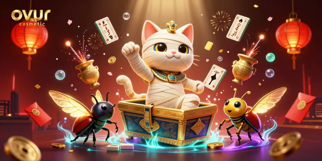 Experience thrilling gameplay with ovur cosmetic in a vibrant Egyptian-themed casino scene.