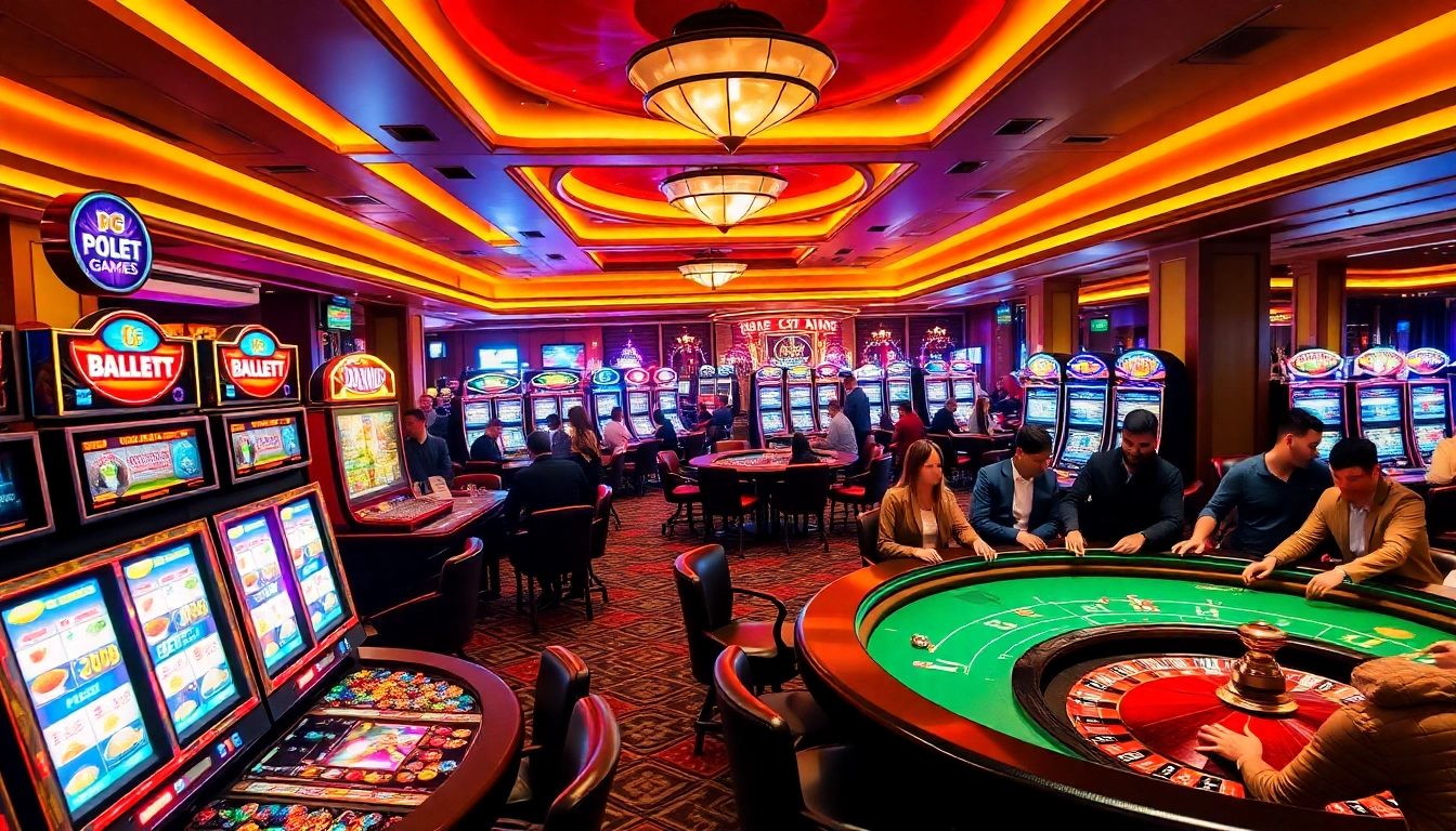 Experience the thrill of PG Pocket Games Soft in a vibrant casino scene filled with players and slot machines.