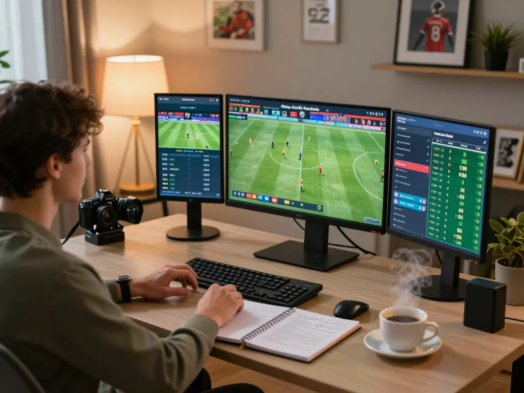 Bong88 user engaging in live sports betting with multiple screens showing odds and match updates