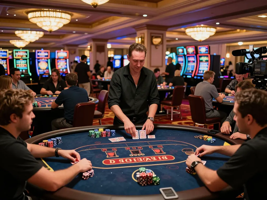 Players engaging in dynamic blackjack gameplay at n188 casino, showcasing exciting casino atmosphere