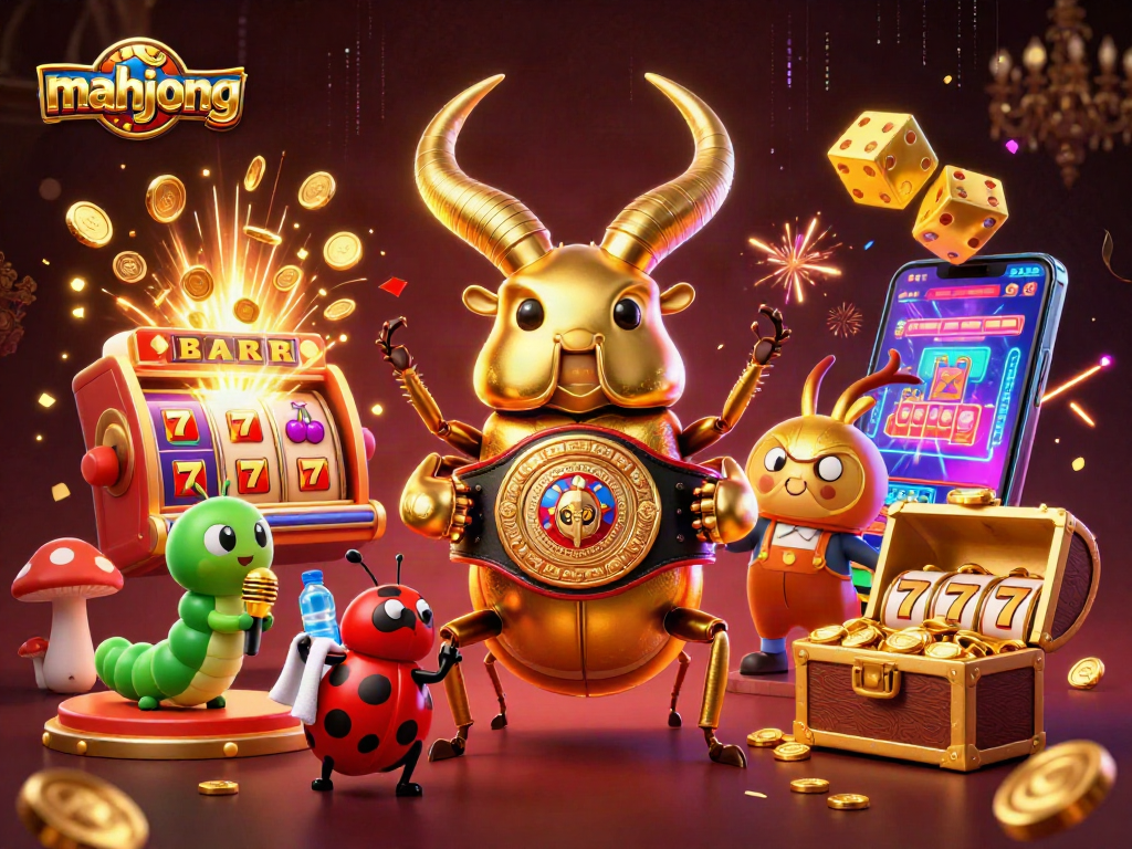 Experience mahjong excitement with a dynamic 3D casino battle featuring vibrant game symbols and characters.