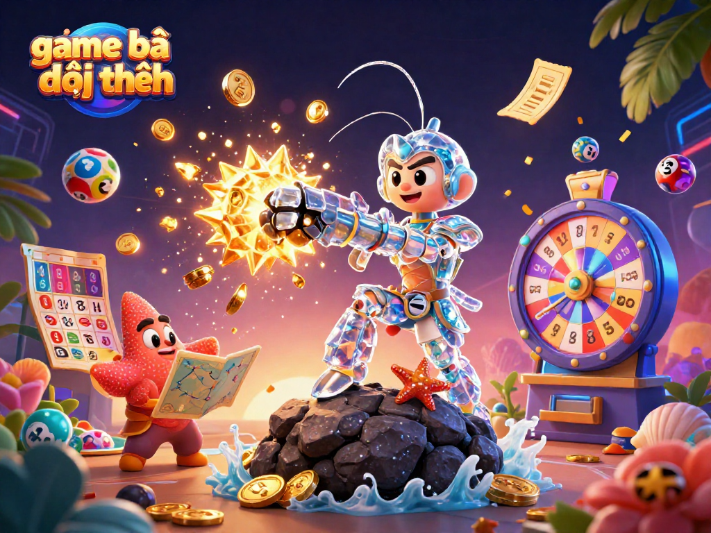Experience thrilling gaming moments in game bài đổi thưởng with vibrant casino-themed 3D illustration.