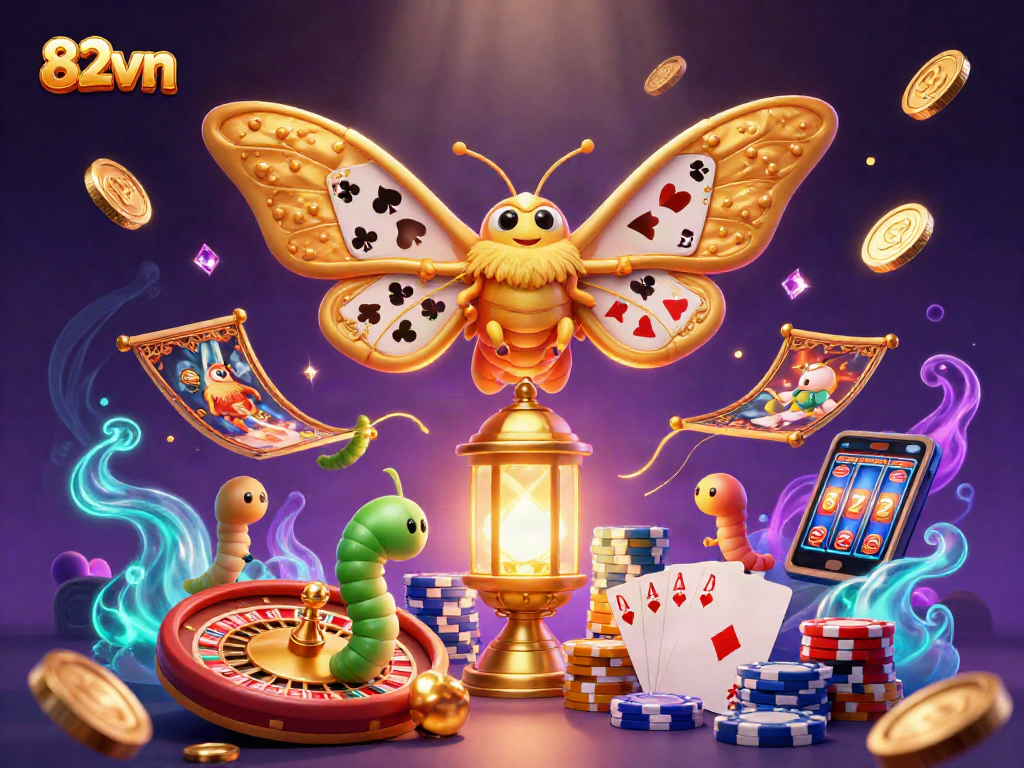 Engage in thrilling gameplay with 82vn's vibrant casino scene featuring a lucky jackpot.