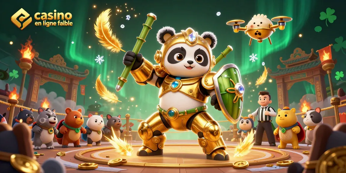 Casino en ligne fiable : Pilotez un panda doré dans un combat épique en mouvement.