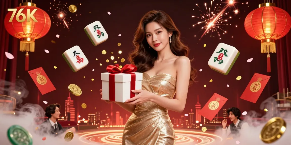 Experience exciting wins at 76K with captivating casino elements and a festive atmosphere.