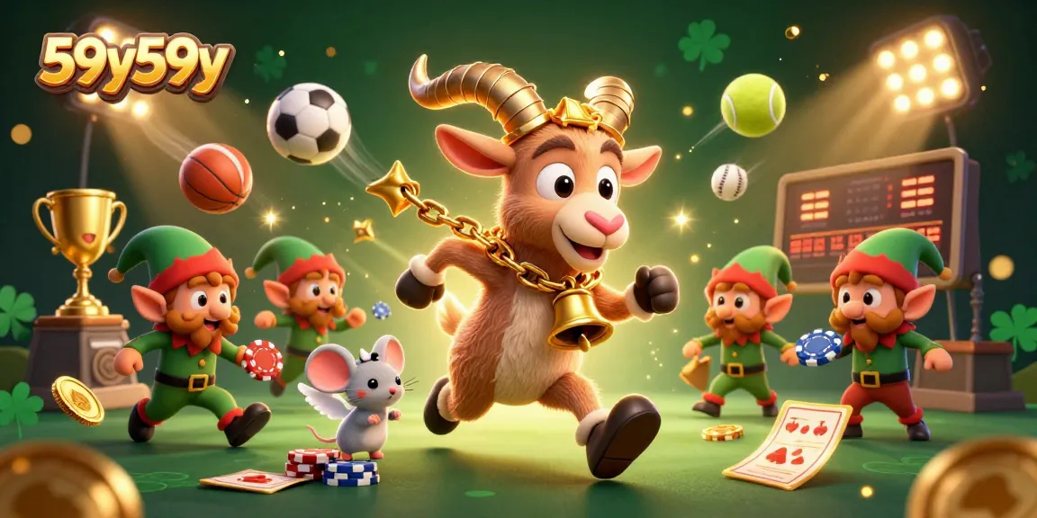 Engage in thrilling gameplay at 59y59y with Krampus, angels, and gremlins in a vibrant casino scene.