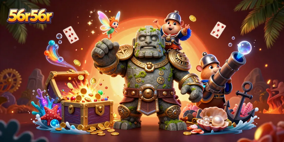 Experience vibrant gameplay at 56r56r with a magical 3D casino adventure scene.