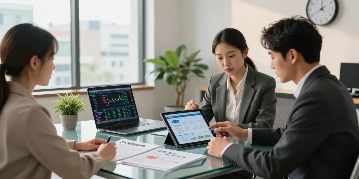 Client consulting about 소액결제현금화 strategies in a modern financial office.