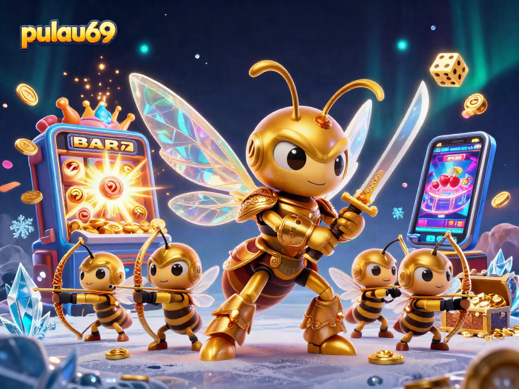Experience the excitement of pulau69 with immersive casino action featuring a golden hornet and vibrant game elements.