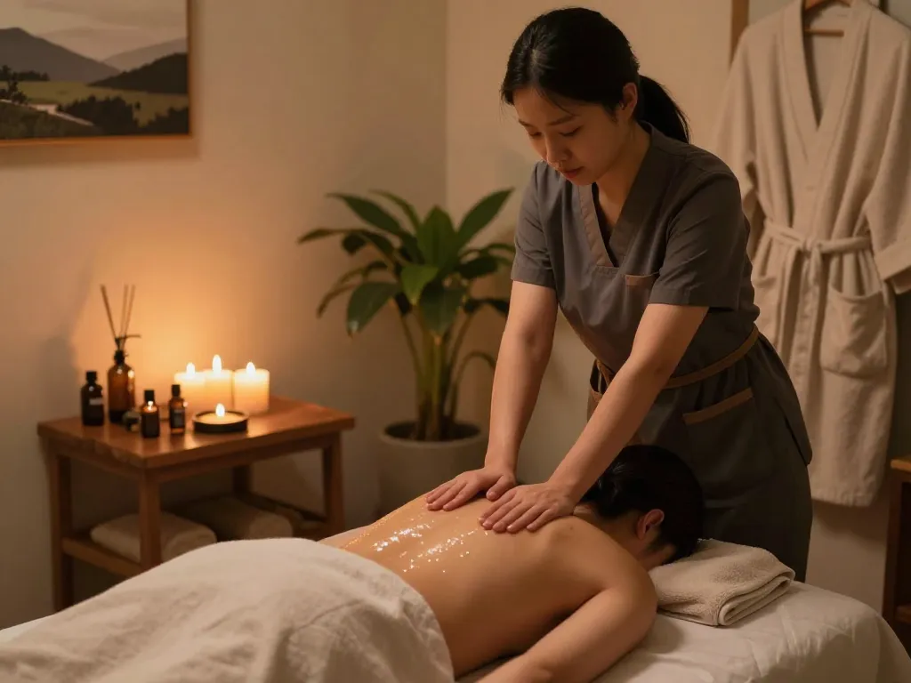 Relaxing 관악스웨디시 massage session in a tranquil spa environment.