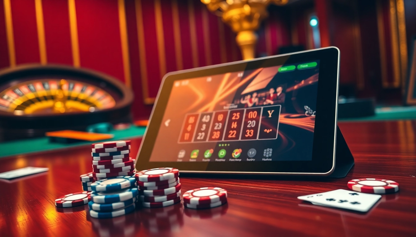 Découvrez l'excitation du casino en ligne argent réel avec un jeu de hasard engageant sur une tablette.