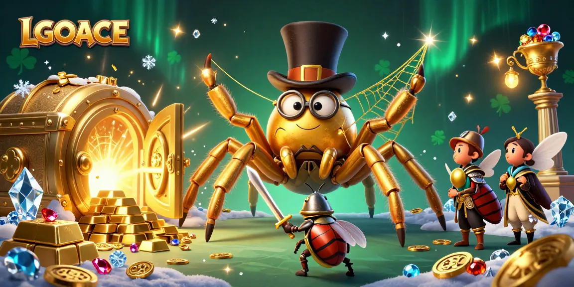LGOACE showcases an engaging casino illustration featuring gambling characters and treasures, enhancing player experience.