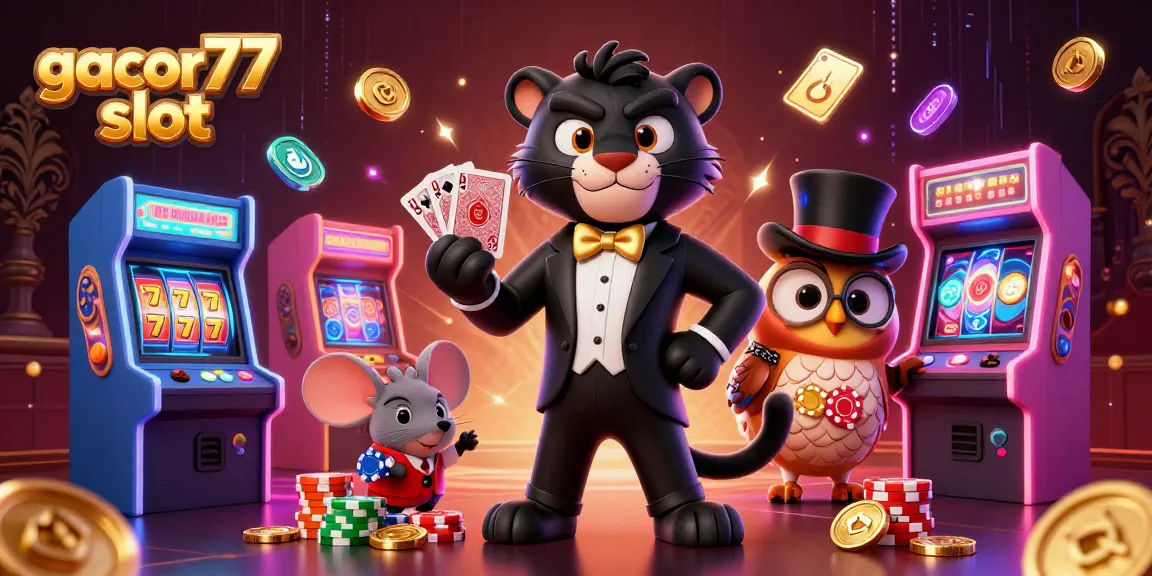 Permainan gacor77 slot yang seru dengan panther, burung hantu, dan tikus beruntung di arena kasino