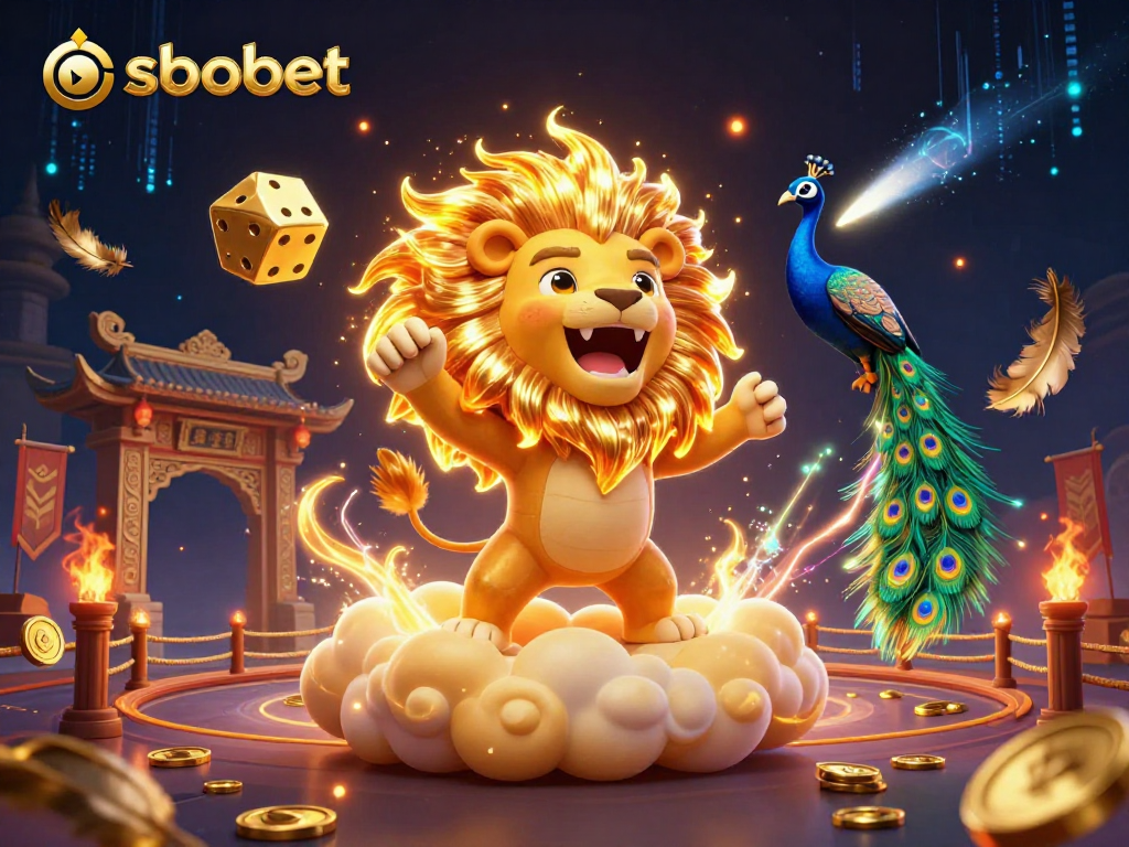 Experience sbobet action with vibrant, detailed casino illustration full of dynamic gaming elements.