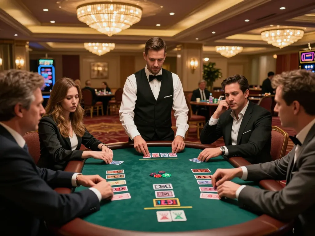 Players actively engaging in a thrilling blackjack game at a casino setting, focusing on betting strategies surrounding tr88.