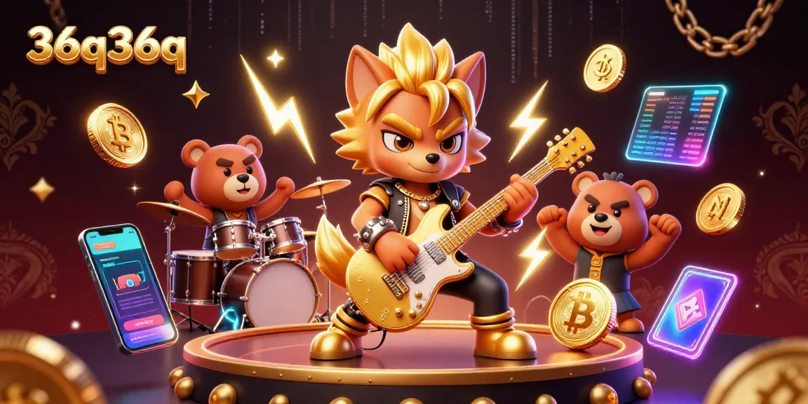 Experience thrilling casino action with 36q36q in a vibrant 3D illustration showcasing crypto elements.