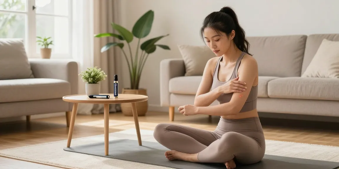Muha meds disposable vape pen next to a woman applying CBD topical in a wellness routine.
