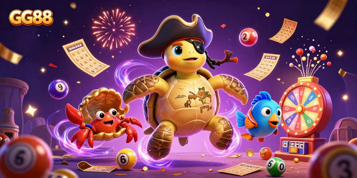 GG88's enchanting digital illustration featuring a vibrant casino adventure with colorful lottery elements.