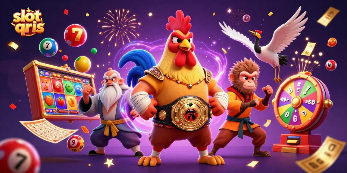 Spin and win at slot qris with dynamic gaming characters and vibrant casino elements.