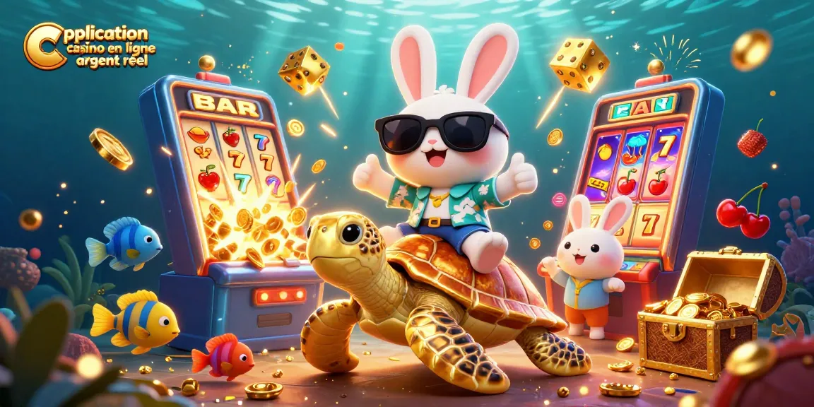 Appréciez la magie de l'application casino en ligne argent réel avec un lapin chanceux et une tortue