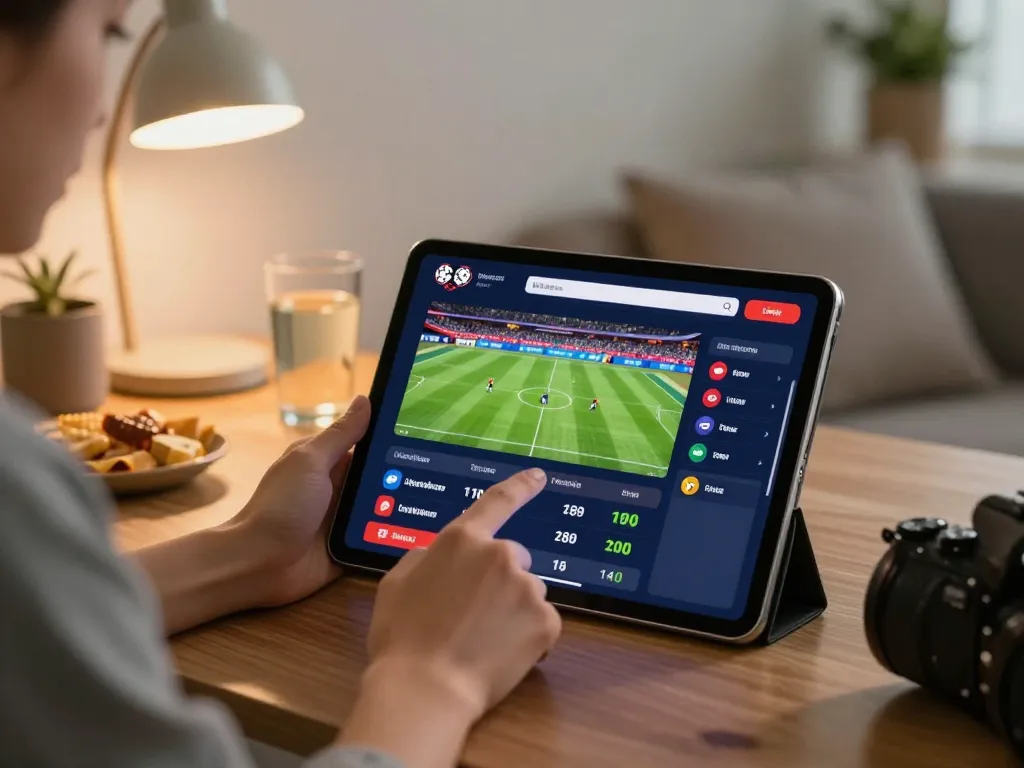 Engaging online sports betting experience on ONEBETASIA tablet with live game highlights.